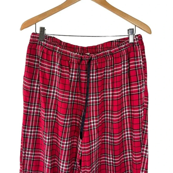 Croft & Barrow Red Plaid Pajama Pants Womens XL Drawstring Elastic Waist Bottoms - Picture 3 of 4